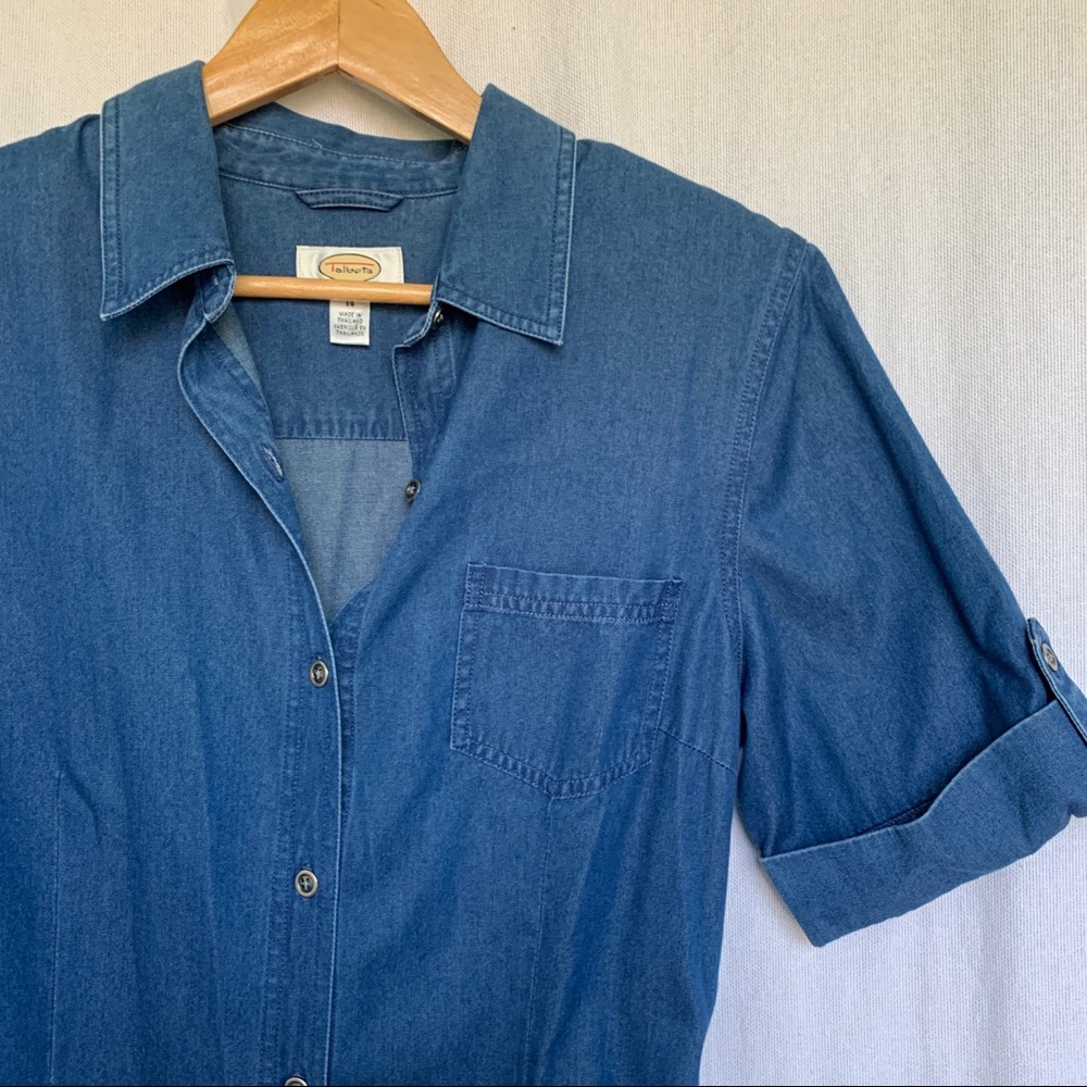 Denim Blue Shirt Dress - Picture 2 of 7